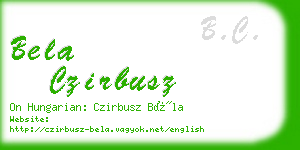 bela czirbusz business card